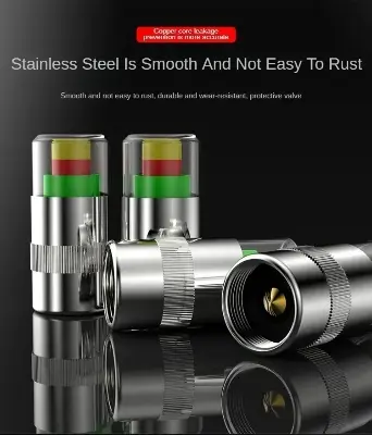 Picture of 4pcs Car and Motorcycle Tire Pressure Indicator, External Valve Cap Sensor