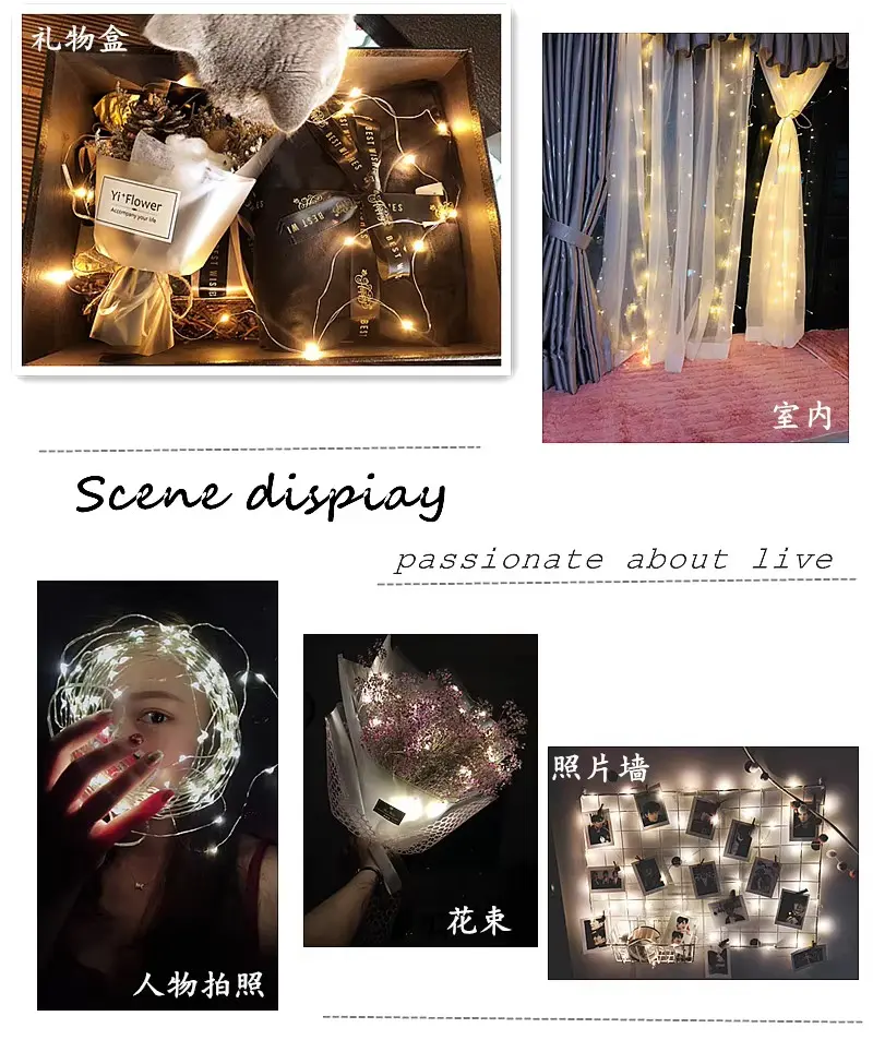 Picture of LED Light Christmas Fairy Tale Lamp Lantern Creative Star String Light Battery Copper Wire Light
