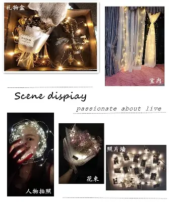 Picture of LED Light Christmas Fairy Tale Lamp Lantern Creative Star String Light Battery Copper Wire Light