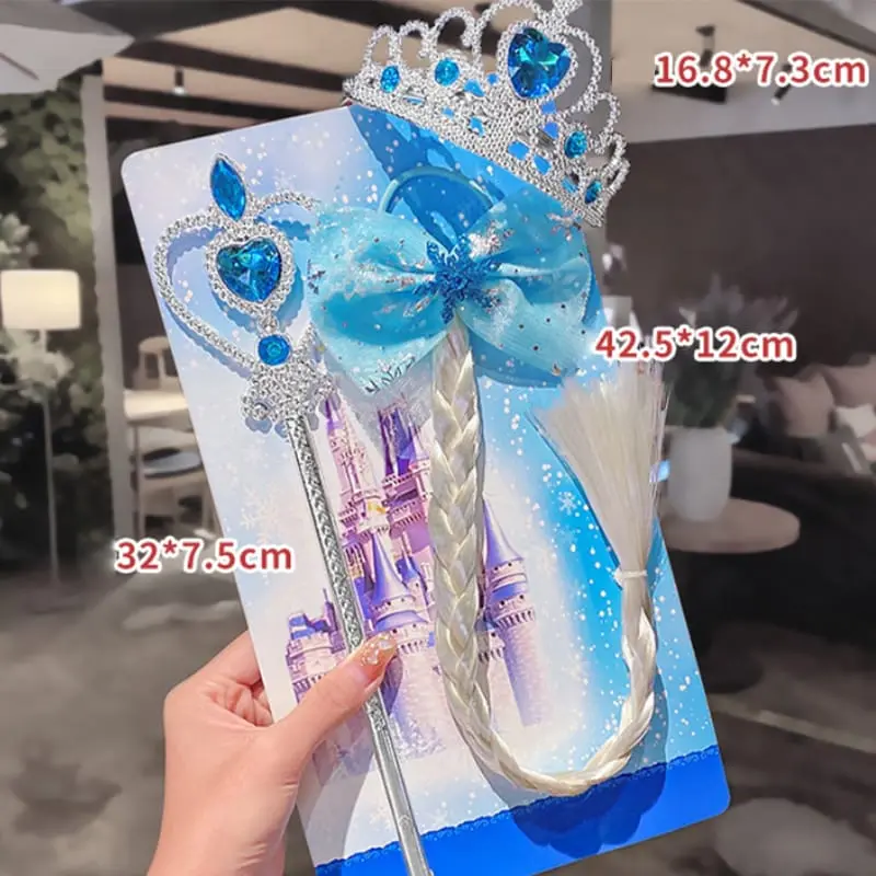 Picture of 3Pcs/Set Little Girls Magic Wand Queen Crown Hair Band Accessories with long tassel