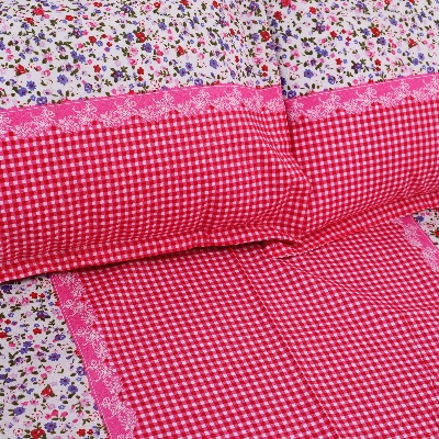 Picture of Cotton Fabric Multicolor Print Double King Size Bedsheet Set (7.5 by 8.5 Feet) with Two Pillow Covers - Elegant Bedding - Easy Maintanance