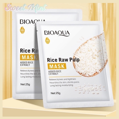 Picture of Bioaqua rice raw pulp mask hydrating moisturizing face sheet mask- 25gm