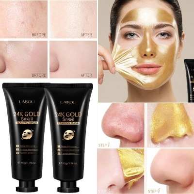 Picture of LAIKOU 24k Tearing Mask, Facial Dirt Remover Mask, Peel Off Mask, Cleansing Mask-50gm