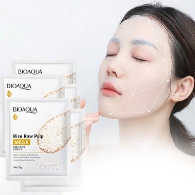 Picture of Bioaqua rice raw pulp mask hydrating moisturizing face sheet mask- 25gm