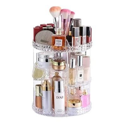 Picture of Cosmetics Organizer 360 Degree Diamond Rotatable Cosmetics Storage Box