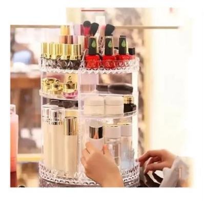 Picture of Cosmetics Organizer 360 Degree Diamond Rotatable Cosmetics Storage Box