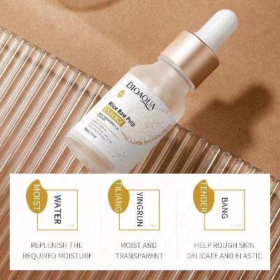 Picture of BIOAQUA Rice Raw Pulp Essence, Hyaluronic Acid Rice SerumImprove Hyperpigmentation, Boost Collagen, Vitality Shrink Pores Skin Care-15ml