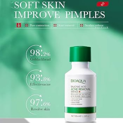 Picture of BIOAQUA Salicylic Acid Shrink Pores Face Serum Oil Control Remove Acne Blackheads Dark Spot Whitening Moisturizing Skin Care Essence -35ML