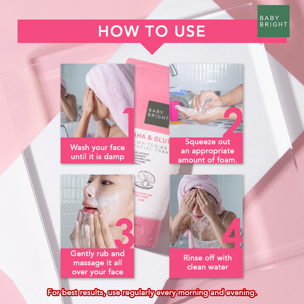 Picture of BABY BRIGHT AHA & GLUTA WHITENING FACIAL FOAM 120G (Made In Thailand)