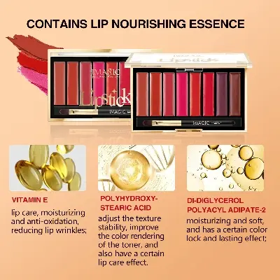 Picture of IMAGIC Matte Lipstick Mousse Waterproof Long Lasting Liptint Palette 8 Colors
