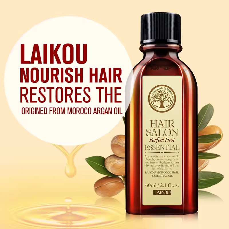Picture of LAIKOU Morocco Hair Essential Oil 40ml - Repair Damaged Hair Smooth Dry Hair Provide Nutritions Make Hair Smooth and Silky