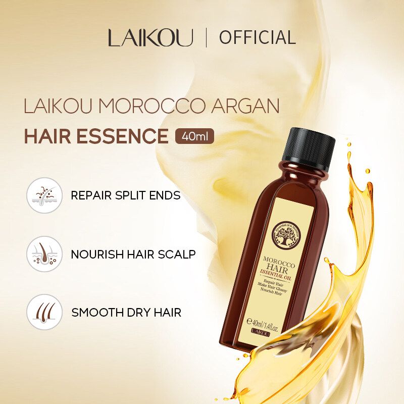 Picture of LAIKOU Morocco Hair Essential Oil 40ml - Repair Damaged Hair Smooth Dry Hair Provide Nutritions Make Hair Smooth and Silky