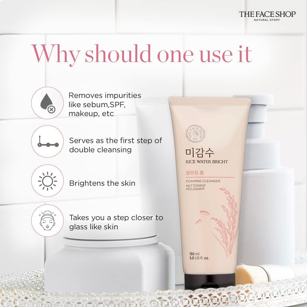 Picture of Rice Water Bright Cleansing Foam 100ml | Face Wash for Glowing Skin, Korean Skin Care Products, For All Skin Types No Ratings