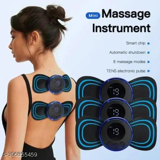 Picture of Mini Neck Pulse Massager Electric LCD Display Stretcher EMS Mini Massager 2 pad