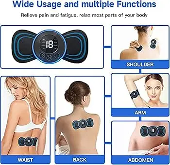 Picture of Mini Neck Pulse Massager Electric LCD Display Stretcher EMS Mini Massager 2 pad