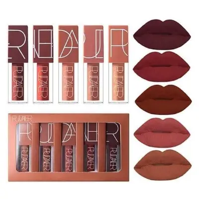 Picture of Pudaier 5pcs Waterproof Long Lasting Matte Liquid Lipstick Matte lipstick Gloss set lipstick set