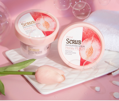 Picture of Fenyi Honey Peach Britning Body Pores Cleansing Cream Exfoliating Smooth Scrub -100gm