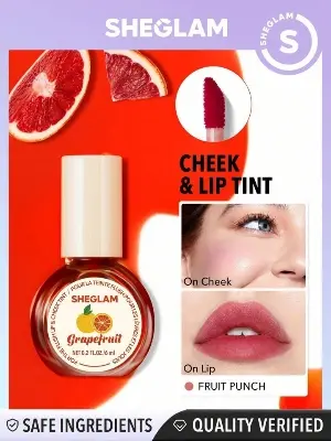 Picture of SHEGLAM For The Flush Lip & Cheek Tint-Fruit Punch Long-Lasting Matte Finish Lip Tint Easy-To-Use Lightweight Blush Moisturizing Lip Stain Liquid Lipstick Pink Liquid Lipstick