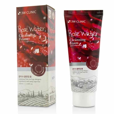Picture of 3W CLINIC Rose Water Cleansing Foam moisturizing 100 ml, for face