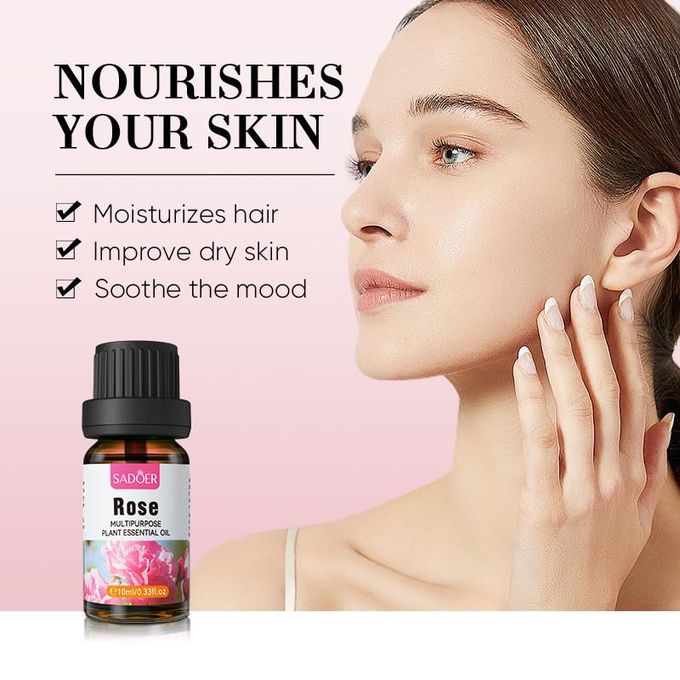 Picture of SADOER Rose Multipurpose Plant Essential Oil Moisturizing Skin Rejuvenation Lock Water-10ml