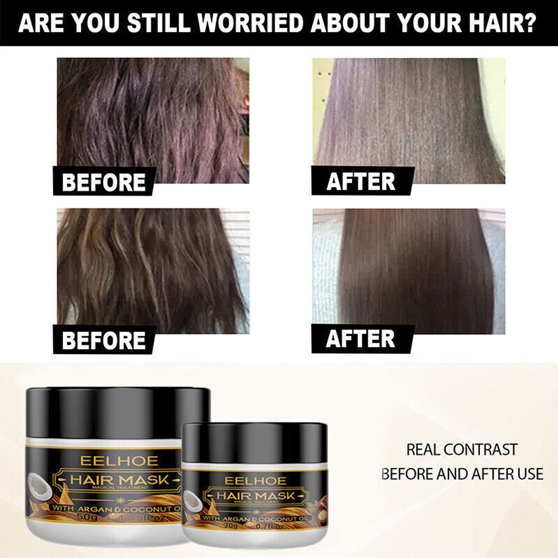 Picture of Eelhoe Hair Mask with Argen & Coconut Oil 50g