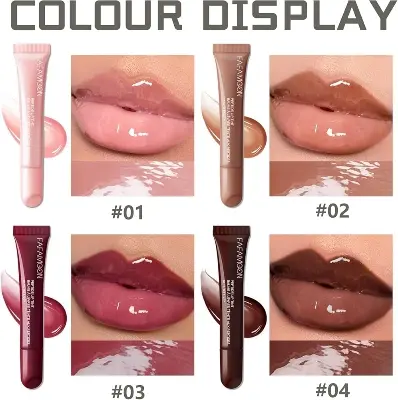 Picture of 5-color Glossy Lip Balm Moisturizing Hydrating Lightening Lip Lines Fruity Makeup Liquid Tinted Lip Balm Cosmetics Lip Care