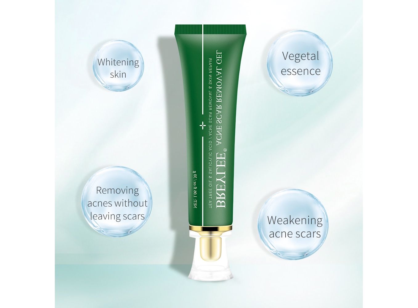 Picture of BREYLEE Acne Scar Removal Gel Fade Acne Marks Spots Remove Skin Pigmentation Soothing Prevent Acne Treatment Serum Essence -30gm