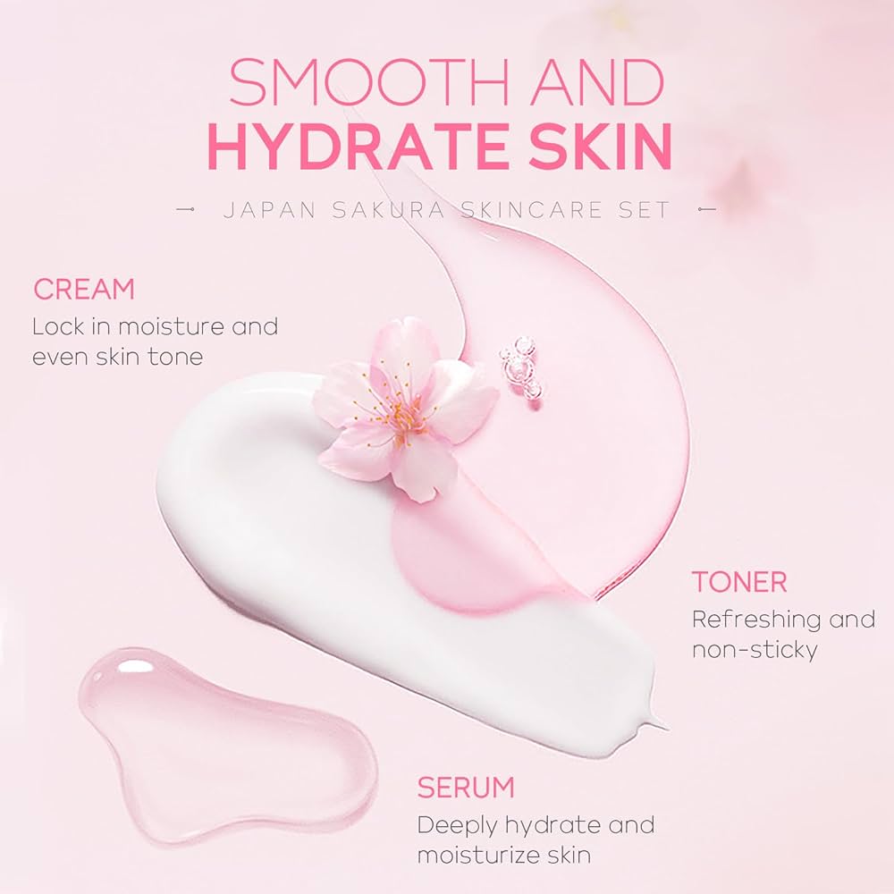 Picture of Laikou Sakura Face Care Combo(Cleanser/Face Toner/Serum/Sakura Mud mask) Set 4 Pcs