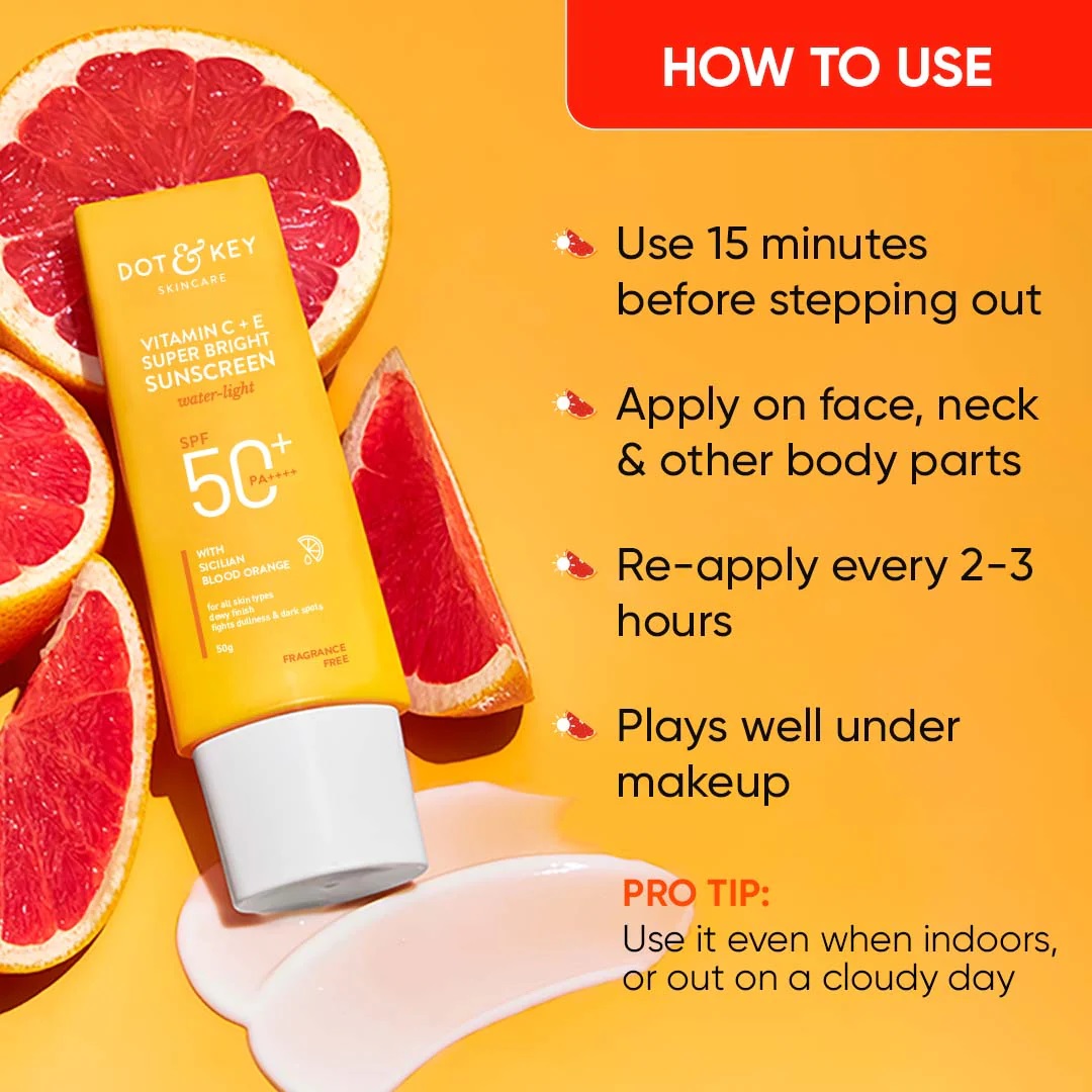 Picture of DOT & KEY Vitamin C + E Sunscreen, SPF 50+ PA++++ WITH SICILIAN BLOOD ORANGE 80gm