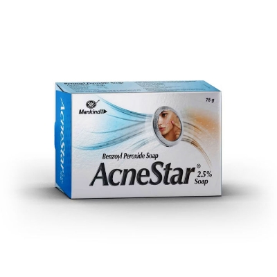 Picture of Acnestar 2.5% Benzoyl Peroxide Soap 75gm | Made in India