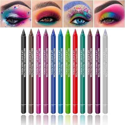 Picture of Waterproof & Long Lasting Colorful Pencil Eyeliner Set of 12 Piece