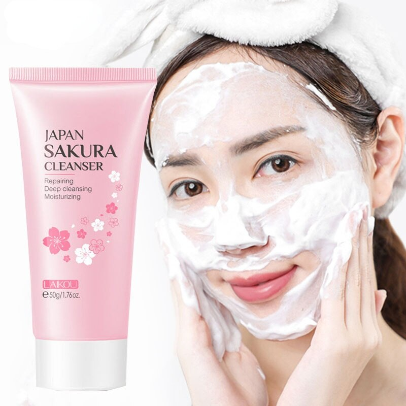 Picture of Laikou Japan Sakura Foam Cleanser Face Wash Oil Control Brightening Skin Care- 50gm