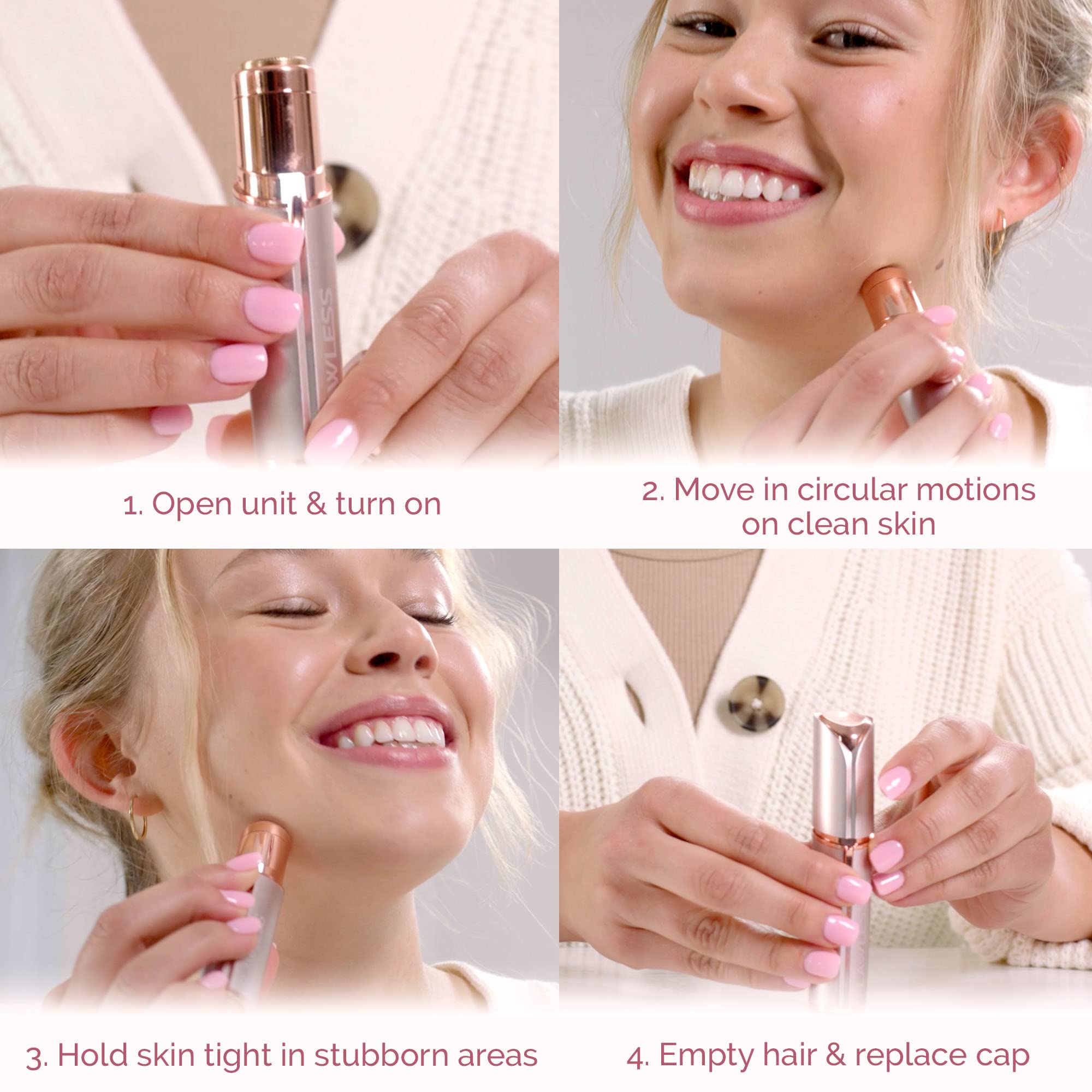 Picture of Flawless Skin Women Painless Hair Remover Face Facial Finishing Touch Epilator - Trimmer