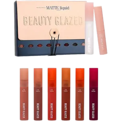 Picture of BEAUTY GLAZED 8PCS LIPS MAKEUP SET LIPSTICK LONG LASTING MOISTURE LIP GLOSS COSMETIC RED LIP MATTE LIPSTICK WATERPROOF