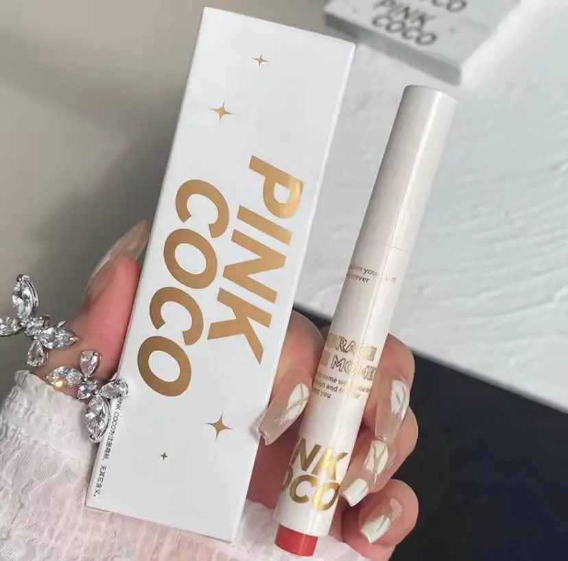 Picture of Pink coco 1Pcs Water-light Lip Glaze Mirror Glitter Lip Tint Long Lasting Moisturising Love Heart Shape Solid Lipstick Pen Lips Make Up