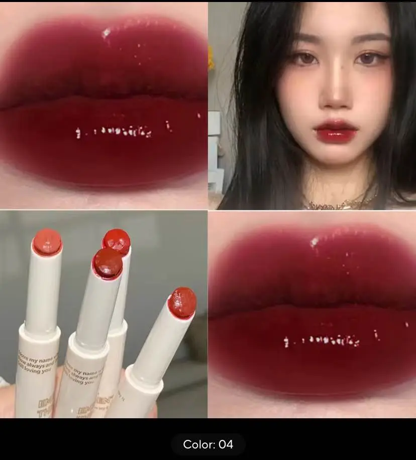 Picture of Pink coco 1Pcs Water-light Lip Glaze Mirror Glitter Lip Tint Long Lasting Moisturising Love Heart Shape Solid Lipstick Pen Lips Make Up