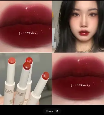 Picture of Pink coco 1Pcs Water-light Lip Glaze Mirror Glitter Lip Tint Long Lasting Moisturising Love Heart Shape Solid Lipstick Pen Lips Make Up