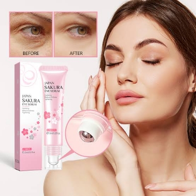 Picture of LAIKOU Sakura Eye Serum Eye Roller Massage Vitamin C Hyaluronic Acid Skin Care Eye Bags Cream Moisturizing Dark Circles -15m