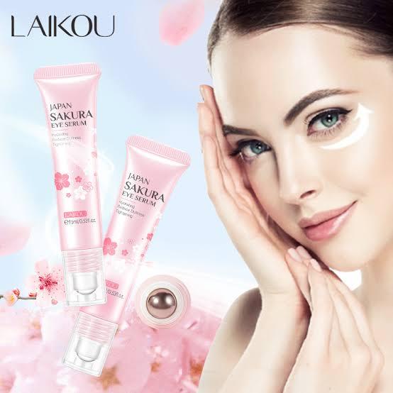 Picture of LAIKOU Sakura Eye Serum Eye Roller Massage Vitamin C Hyaluronic Acid Skin Care Eye Bags Cream Moisturizing Dark Circles -15m