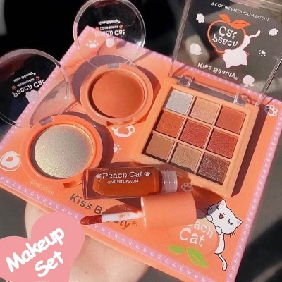 Picture of KISS BEAUTY MAKEUP SET 4in1 CAT CLAW MAKEUP SET PEACH BEAUTY MAKEUP PALETTE SET