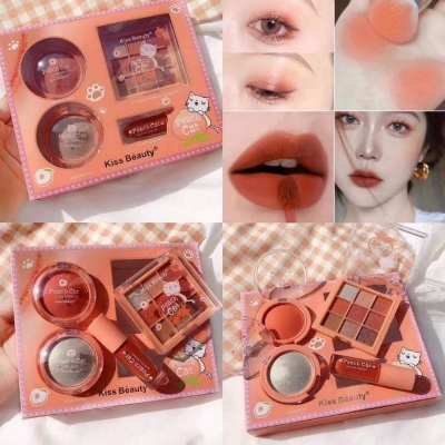 Picture of KISS BEAUTY MAKEUP SET 4in1 CAT CLAW MAKEUP SET PEACH BEAUTY MAKEUP PALETTE SET