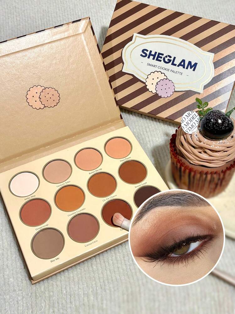 Picture of SHEGLAM Smart Cookie Palette 12-Clolor Shimmer Matte Eyeshadow Palette Warm Brown Smoky Eyes Long Lasting Ultra Pigmented Soft Smooth Blendable Eyeshadow