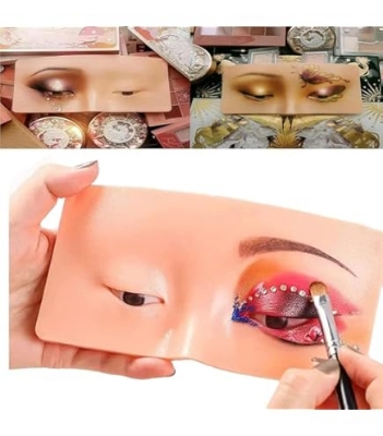 Picture of Practicing Makeup Silicone Face Eye Makeup Practice Board Pad for Make Up Face Eyelash Artists Lip Practice Tattoo Skin Color
