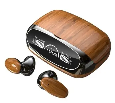 Picture of M35 TWS Bluetooth 5.2 Waterproof Sports Earbuds Noise Cancelling Touch Wireless Headphones For Xiaomi Huawei - wood grain - Bluetooth Headphone Gold