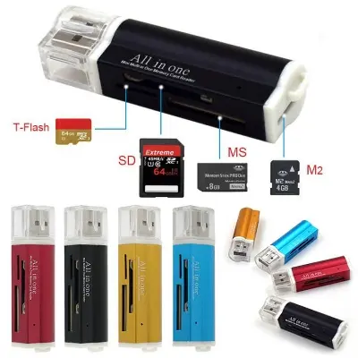 Picture of Multi All In 1 Micro Usb 2.0 Memory Card Reader Adapter For Micro Sd Sdhc Tf M2 Mmc Ms Pro Duo Card Reader 