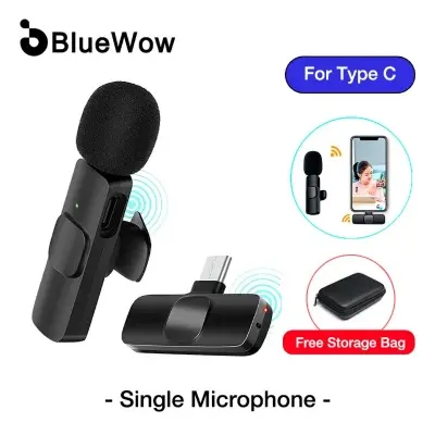 Picture of K8 Wireless Microphone Professional Lapel Lavalier Microphone Portable Audio Video Mic Remove Noise Mini Mic Lapel Black