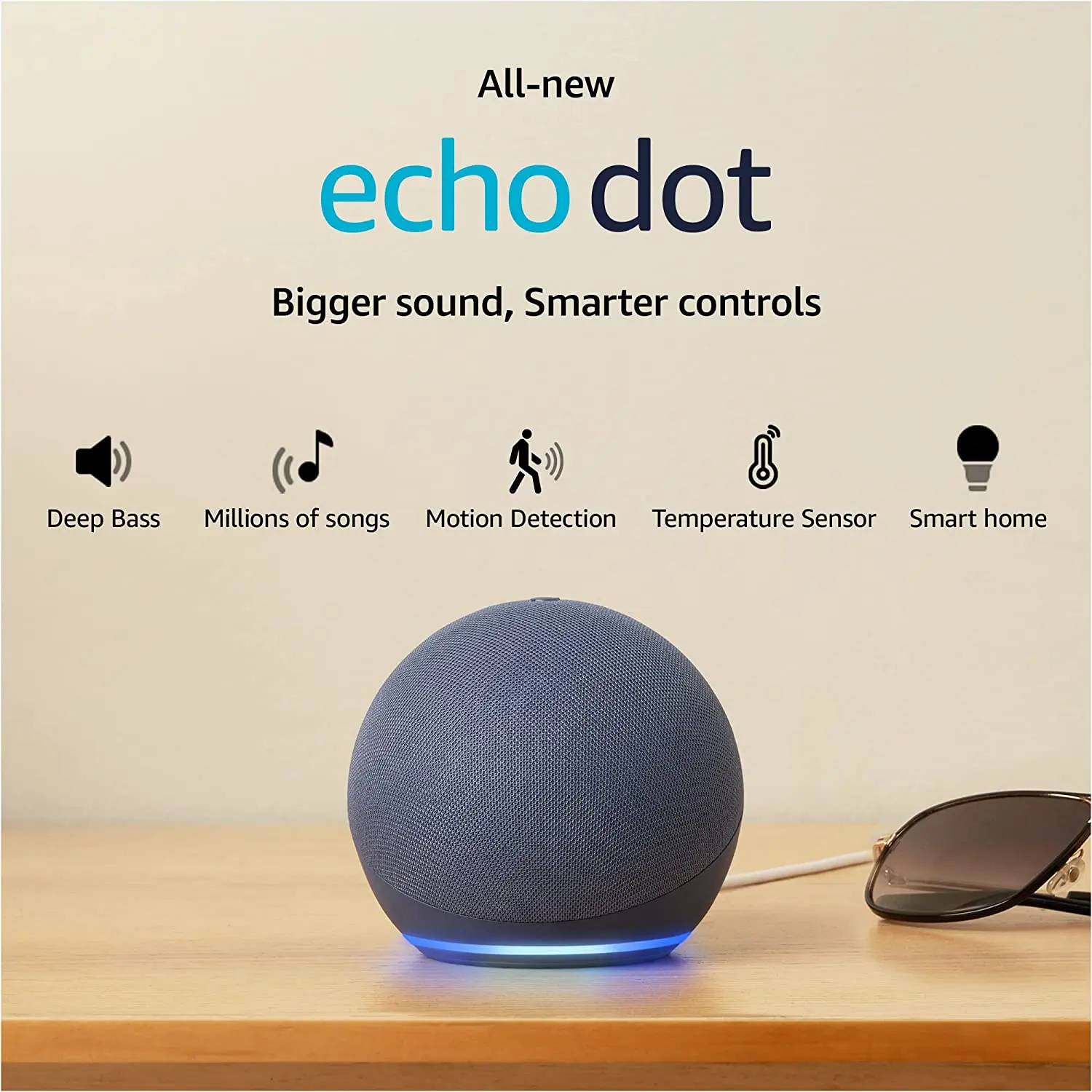 Picture of Echo Dot 5Th Gen Smart Speaker With Bigger Sound - Motion Detection - Temperature Sensor And Alexa - Blue 