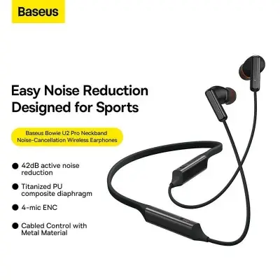 Picture of Baseus Bowie U2 Pro Neckband Noise-Cancellation Wireless Earphones Black