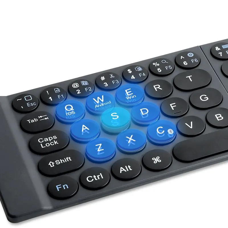 Picture of WiWU Fold Mini Keyboard Foldable Wireless Rechargeable Keyboard Black