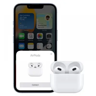 Picture of WiWU Airbuds 3 HF Sound Magsafe Charging With Silicone Case & 1M Lightning Cable - White White